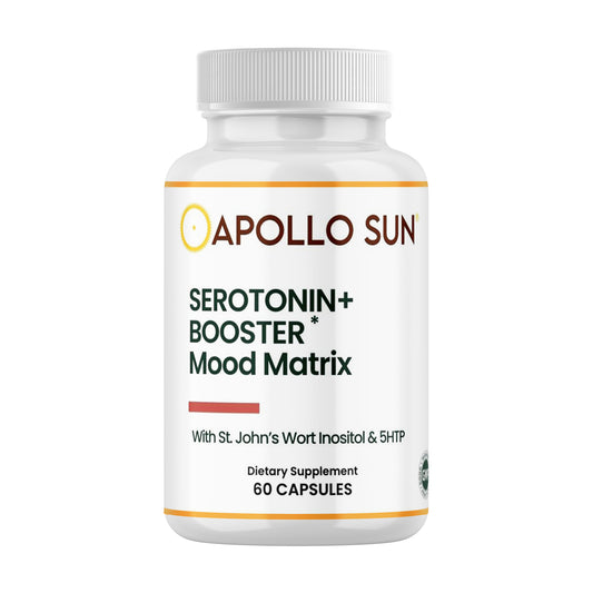 APOLLO SUN Serotonin+Booster Mood Support Matrix | St Johns Wort Capsules with Inositol and 5HTP Dietary Supplement, 60 Count